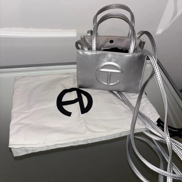 Telfar Silver Mini Bag with Reflective Finish - Picture 3 of 3